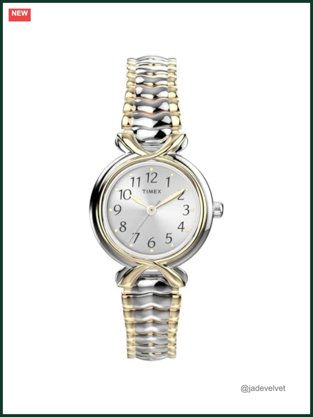 Timex Two-Tone Stainless Steel Expansion Band Watch White Dial Analog 30m